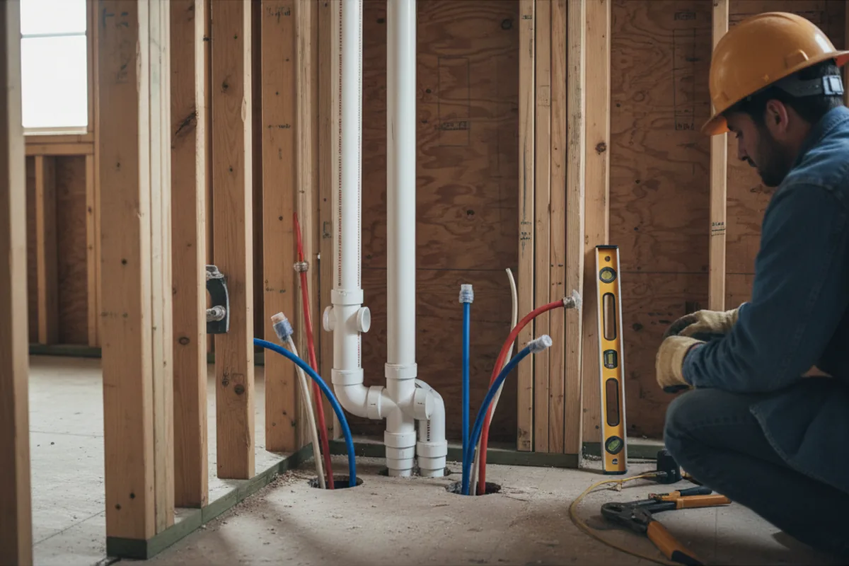 Drain and supply rough-in during Garbage Disposal Repair in De Witt